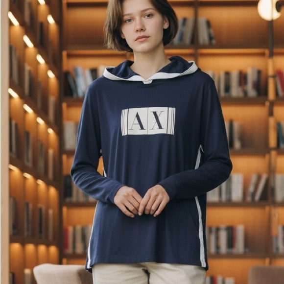 Armani Exchange Tops - 💙👔 Armani Exchange Navy Stretch Hoodie 👔💙